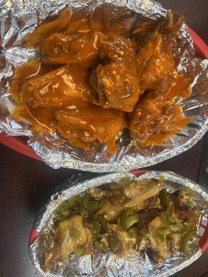 spicy jamaican and honey jalapeño wings