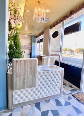 Reception area - love the bright large windows that let in tons of natural lights