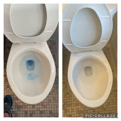 Before and after toilet