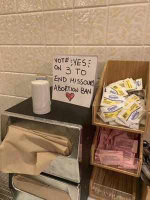 Sugars, Napkins and Vote Yes