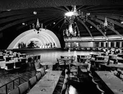 Check out this classic photo from inside the ballroom.  Look at those giant chandeliers!