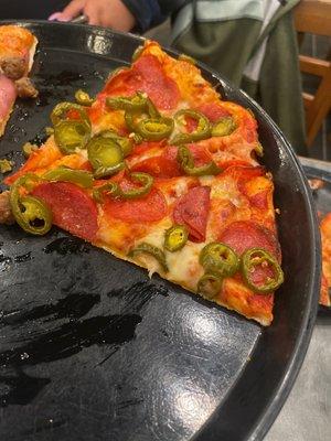 Pepperoni and jalapeño build your own pizza