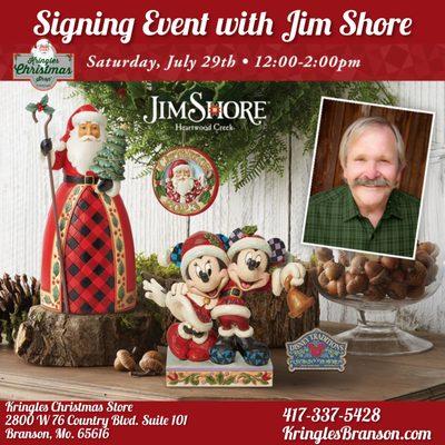 Kringles Christmas Store is honored to host Jim Shore for a signing on July 29th, 2023