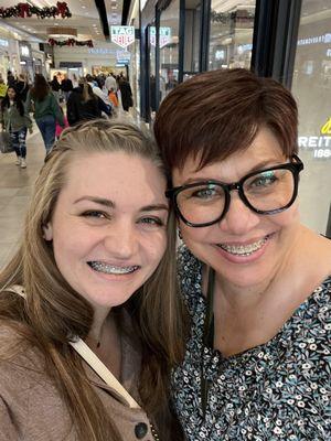 My mom and I sporting Horsley braces!