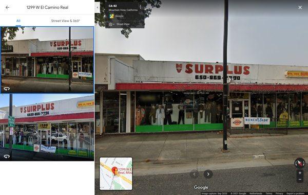 mc surplus from google street view