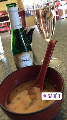 Miso Soup & Korbel Champagne