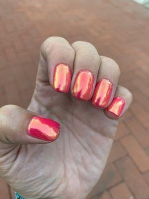 Unicorn hot pink nails