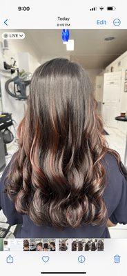 Red brown mahogany highlights