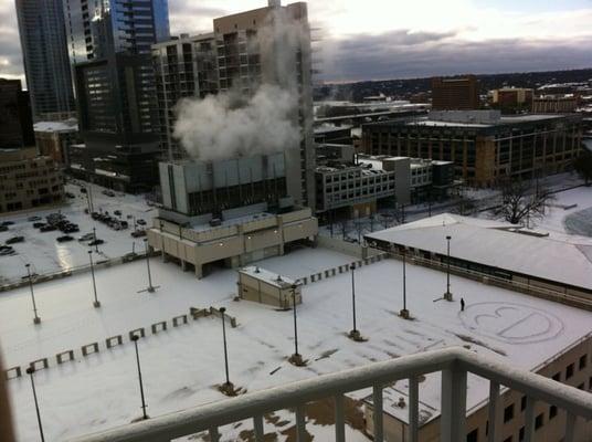 view from the 14th floor after a rare texas event.