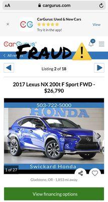 Fraudulent dealership