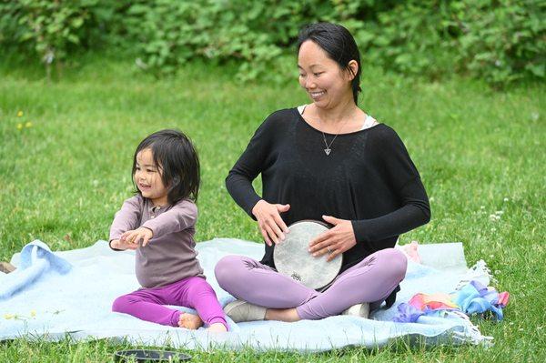 Drum along with your child in music class