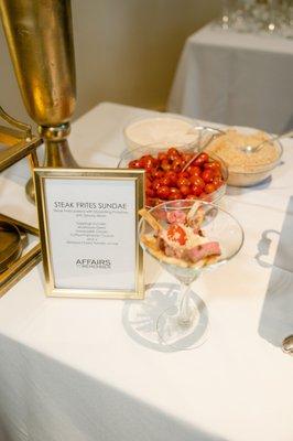 Our wedding reception dinner was catered by Affairs to Remember. Thank you, Saffold Barksdale! Photo by Leigh Wolfe Photography.