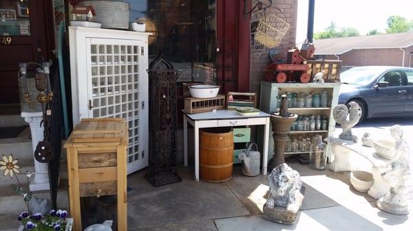 Concrete statues garden accessories apothecary corner cupboard