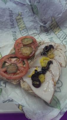 three whole pickle slices! you spoil me, subway!