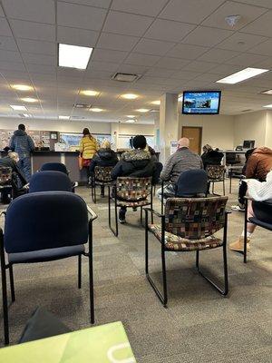 Spaced out chairs for a comfortable seating and waiting area