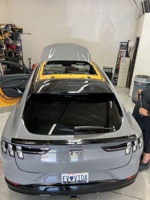 2023 Mack-E panoramic roof replacement at MY Auto Glass