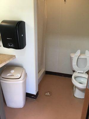 One of three shower/toilet rooms on secondary building