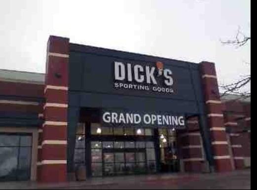 New dicks sporting goods is open! Great place for sports gear, clothing, and everything you can think of!