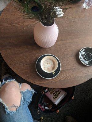 Peacock feathers, miso hot chocolate, and a good book.