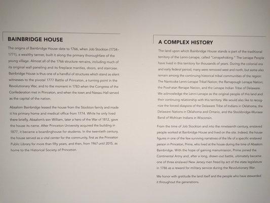 Bainbridge House history