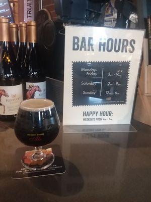 Bar Hours And A Delicious Porter!