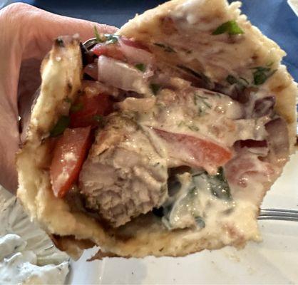 Pork Souvlaki Sandwich (inside)