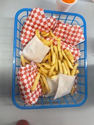 Basket for all 4 burgers and fries