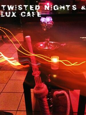 Here is a fusion of two worlds colliding of modern art and the joys of hookah.twisted Nights and Lux cafe.