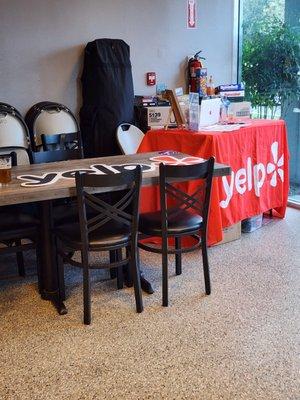 Yelp invite table