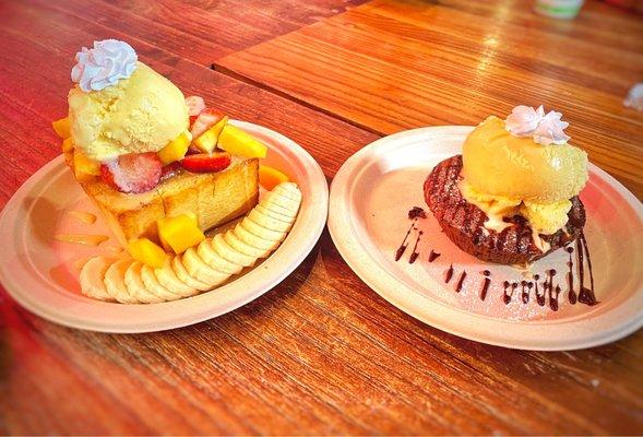 Honey Toast and Brownie Pie