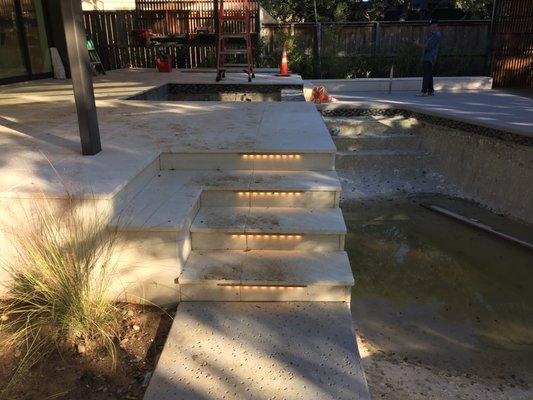 We installed some stair lighting in a new backyard renovation.