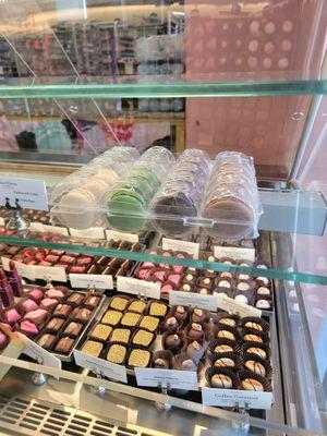 Chocolates and macarons