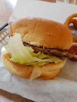 Fresh veggies on the burger.