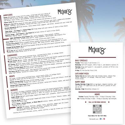 Over the years we have designed a lot of menus for restaurants in Wisconsin and beyond. This one is for Moxie's in La Crosse, WI.