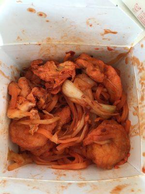 Disgusting red mess of inedible things they call "pad thai." Awful!!!!