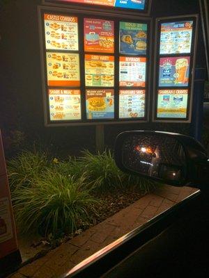 Menu at drive thru