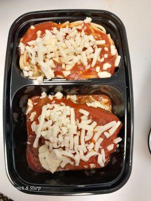 Chicken Parmesan with spaghetti