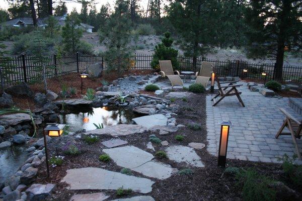 Outdoor Lighting is a great way to showcase your new landscape in the evening as well as all day.