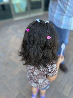 My beautiful toddler with her fresh, new haircut