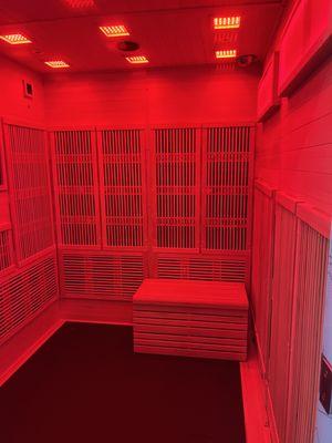 What's your color of choice red? Blue? Green? Or yellow come check out the light therapy and hot sauna