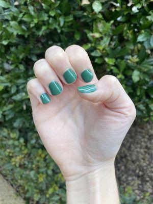 Basic manicure with OPI's "Rated Pea-G"