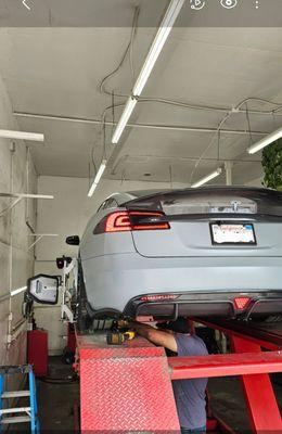 Tesla Model S.  George is the best.  He worked on my car like a surgeon.  Excellent job!