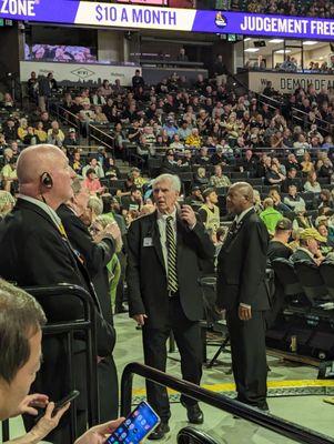 Absolutely no more court stormings after what happened to Duke's Kyle Filipowski. Georgia Tech at Wake Forest. Tuesday, March 5, 2024.