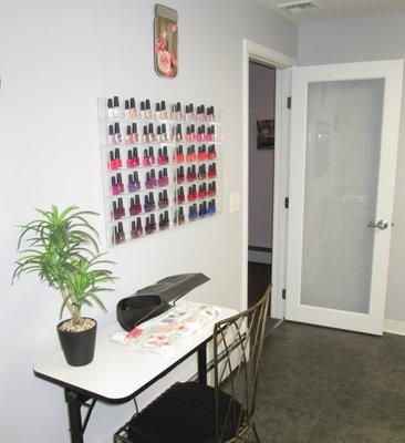 Nail polish colors & drying station