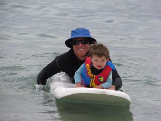 Teaching my 2 year old how to paddle.