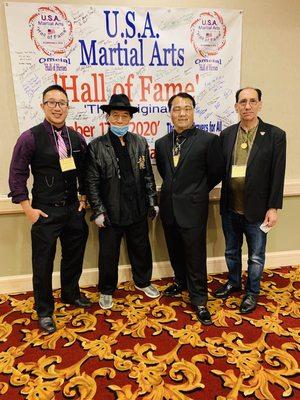 Sensei Michael, grandmaster Eric Lee, GM John Chang, GM Robbie Lee! From left to right.!