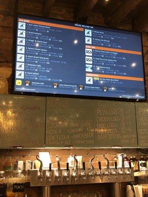 Beer menu and octopus pulls