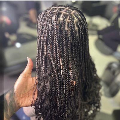 Boho knotless braids