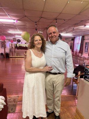 Jack and Meg at DanceSport Boston Dance Studio Celebrating their wedding anniversary with a dance lesson!