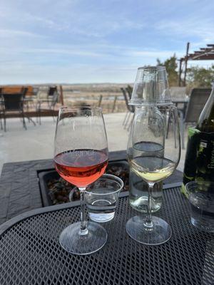 Patio area overlooking vineyards